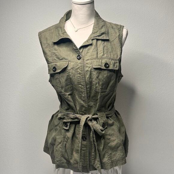 New York Company Size XL Vintage Olive green sleeveless utility Top - Picture 1 of 5